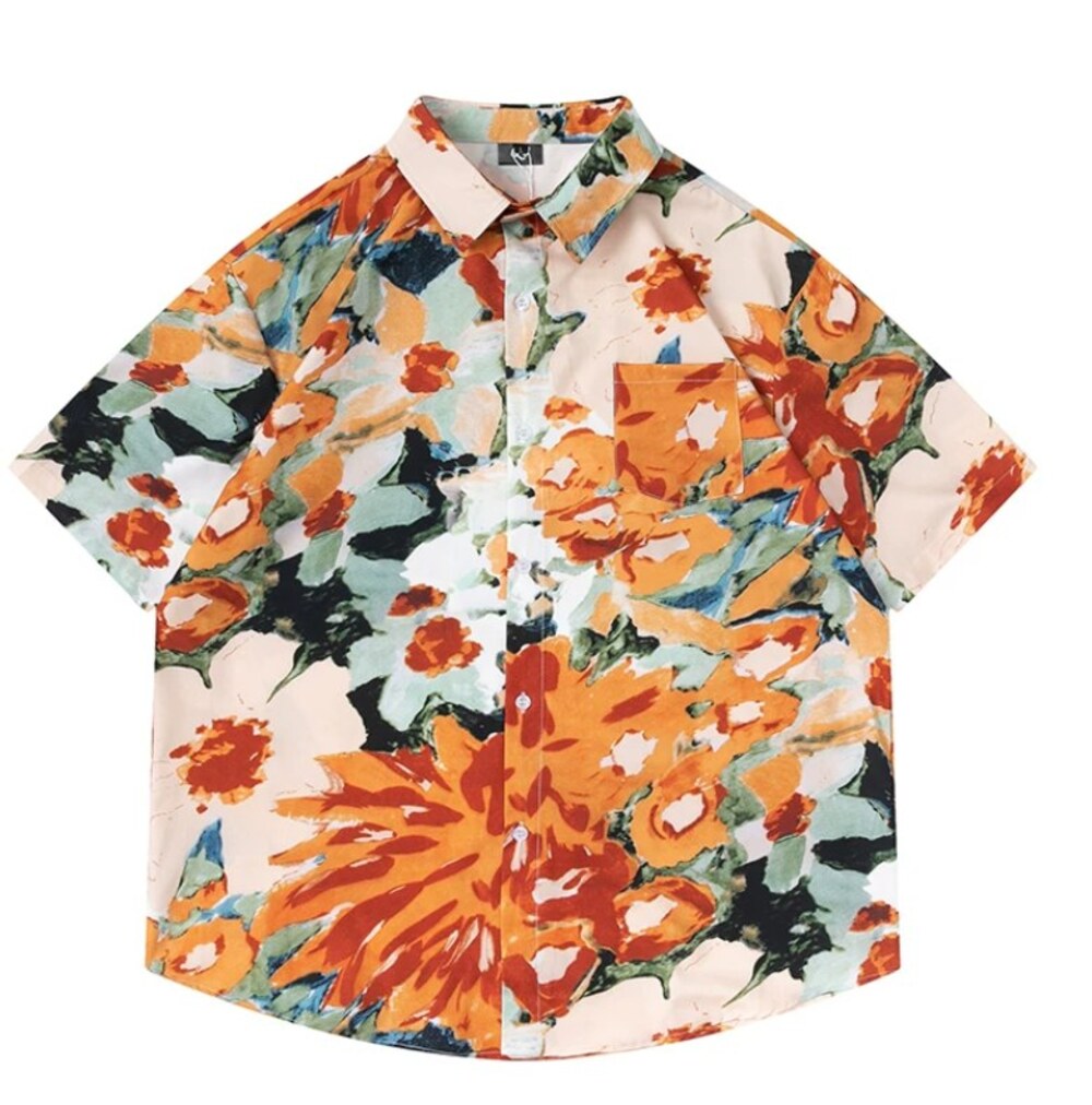 Vibrant Watercolor Floral Shirt
